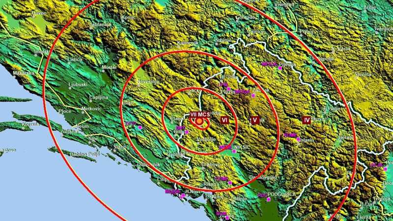 Snažan zemljotres u Crnoj Gori