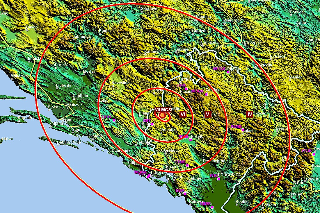 Snažan zemljotres u Crnoj Gori