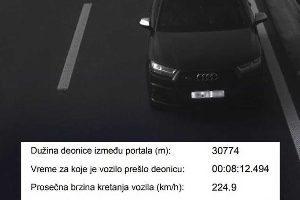 Nemac vozio kroz Srbiju 224 km/h