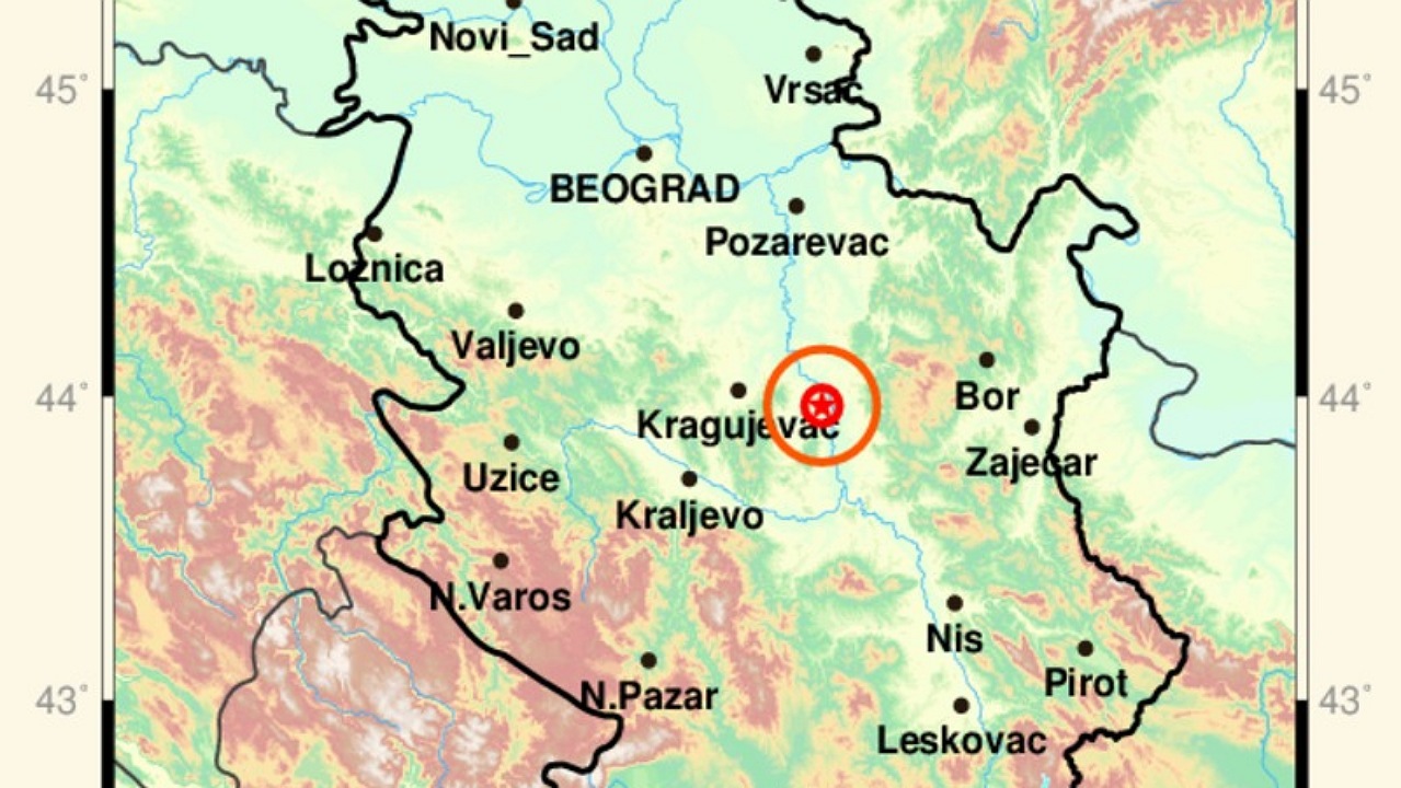 Zemljotres na području Jagodine