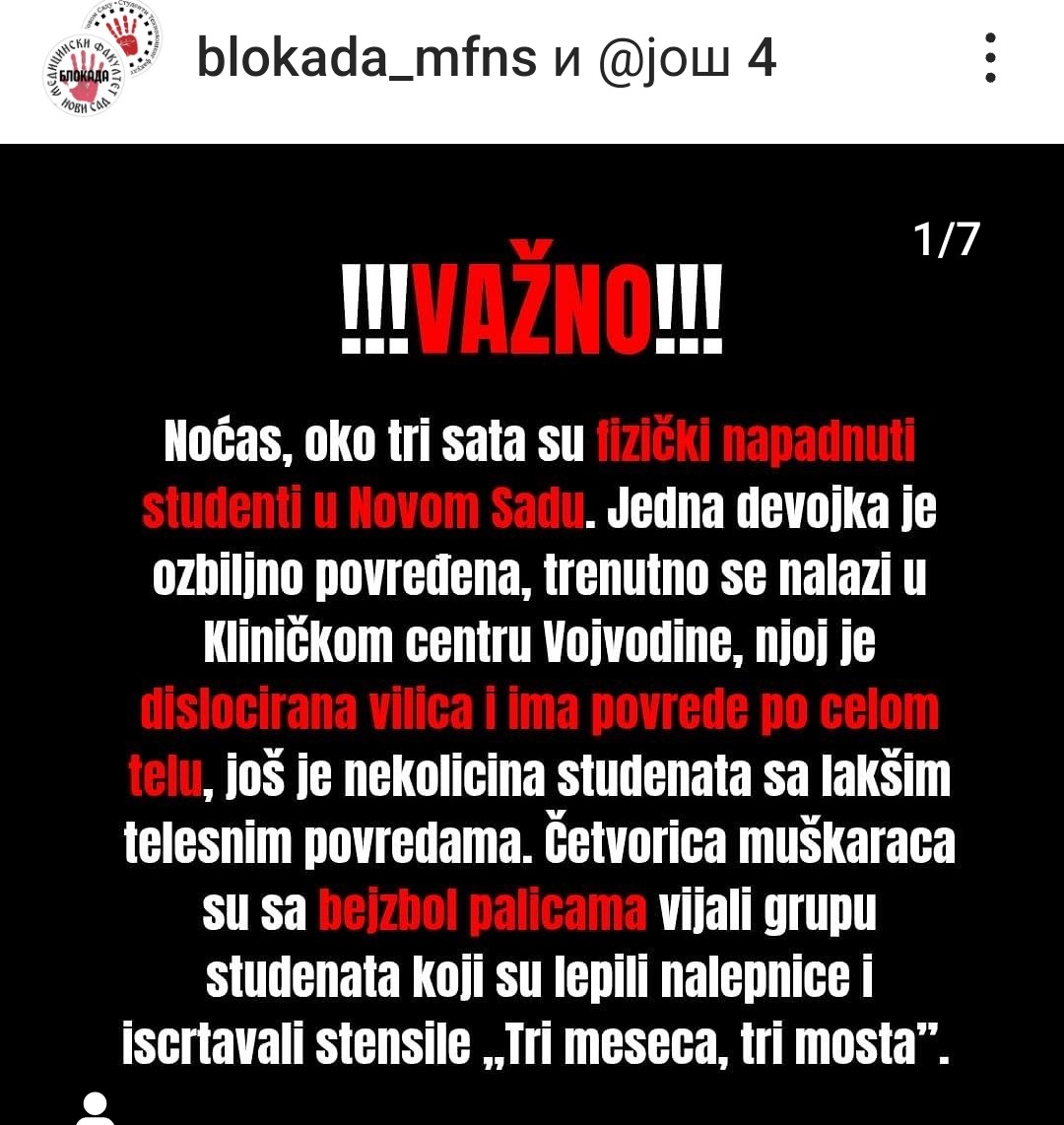 Napadnuti studenti u Novom Sadu