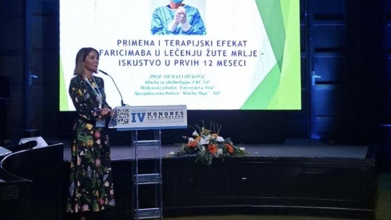 Prof.dr Maja Živković nastavlja sa radom na polju nauke i edukacije mladih oftalmologa